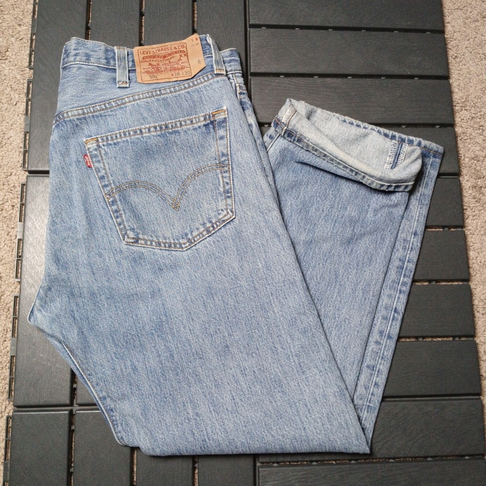 Vintage Levi's 501XX Button-Fly Shrink To Fit‎ WashDenim Jeans Men 38x30 JD158